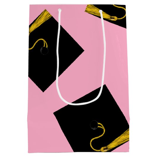 Afstuderen 2025 Roze Medium Gift Bag Medium Cadeauzakje (Achterkant)
