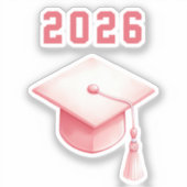 Afstuderen 2025 roze pet sticker (Voorkant)