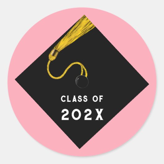 Afstuderen 2025 Roze Ronde Sticker (Voorkant)