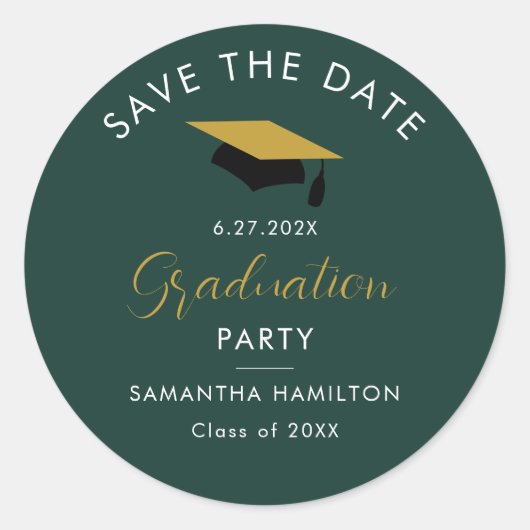 Afstuderen 2025 Save the Date Minimalist Afstudeer Ronde Sticker (Voorkant)
