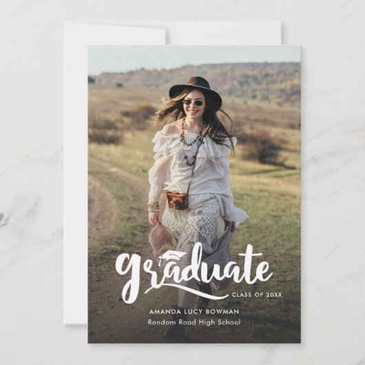 Afstuderen 2025 Schattige Foto Afstuderen Aankondiging (Voorkant)