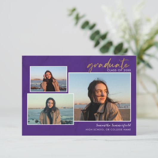 Afstuderen 2025 Script 4 Foto Paarse aankondiging (Staand voorkant)