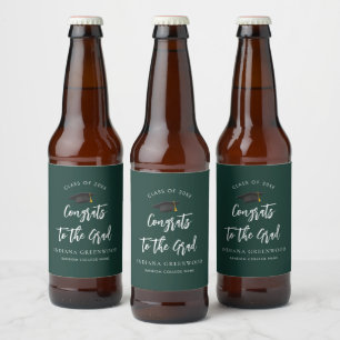 Afstuderen 2025 Script Afstudeerder Party Green Cu Bier Etiket