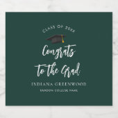 Afstuderen 2025 Script Afstudeerder Party Green Cu Bier Etiket (Enkel label)