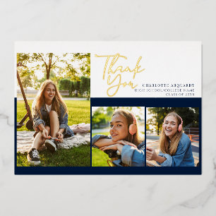 Afstuderen 2025 Script Afstuderen Bedankt Gold Folie Uitnodiging