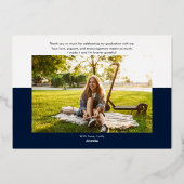 Afstuderen 2025 Script Afstuderen Bedankt Gold Folie Uitnodiging (Achterkant)