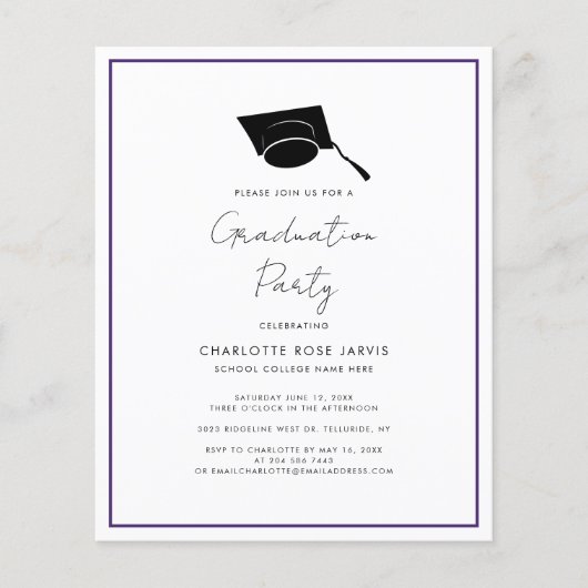 Afstuderen 2025 Script Modern Party Invitation (Voorkant)