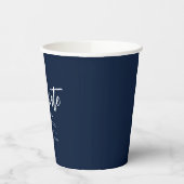 Afstuderen 2025 Script Navy Blue Paper Papieren Bekers (Links)