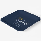 Afstuderen 2025 Script Navy Blue Papieren Bordje (Gebogen)