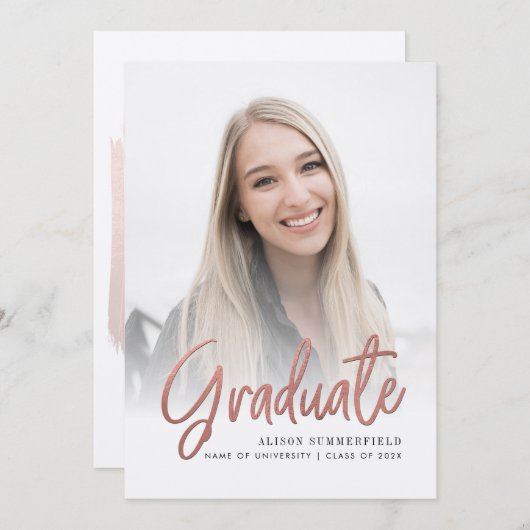 Afstuderen 2025 Script Photo Afstudeerder aankondi Kaart (Voorkant / Achterkant)