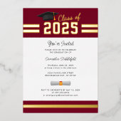 Afstuderen 2025 Senior Bourgogne Afstudeerder Part Folie Uitnodiging (Voorkant)