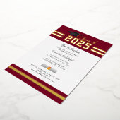 Afstuderen 2025 Senior Bourgogne Afstudeerder Part Folie Uitnodiging (Gedraaid)