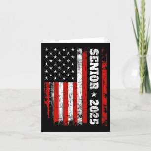 Afstuderen 2025 Shirt ontwerp met US Flag Senior C Kaart