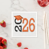 Afstuderen 2025 Sinaasappel en zwart op hout Servet (Insitu)