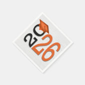 Afstuderen 2025 Sinaasappel en zwart op hout Servet (Hoek)