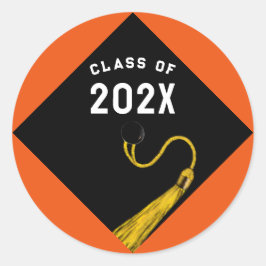 Afstuderen 2025 Sinaasappel Ronde Sticker