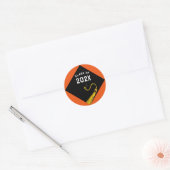 Afstuderen 2025 Sinaasappel Ronde Sticker (Envelop)