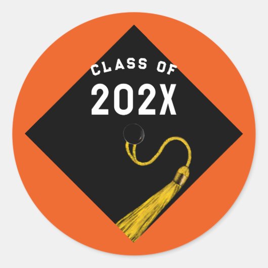 Afstuderen 2025 Sinaasappel Ronde Sticker (Voorkant)