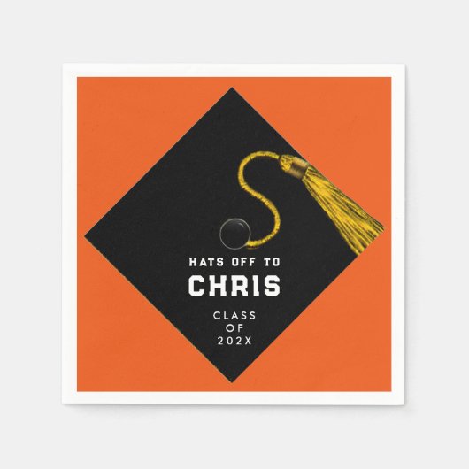 Afstuderen 2025 Sinaasappel Servetten (Voorkant)