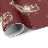 Afstuderen 2025 Sparklers op Maroon Cadeaupapier (Rol Hoek)