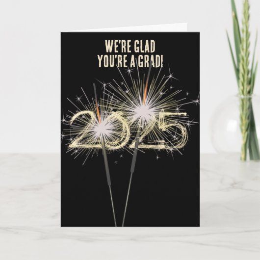 Afstuderen 2025 Sparklers op zwart Kaart (Voorkant)