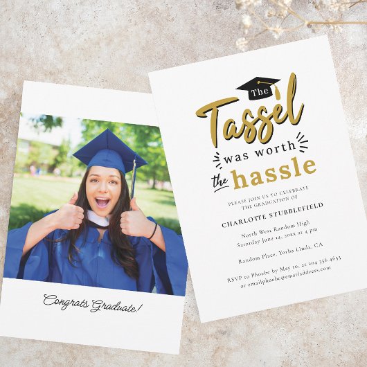 Afstuderen 2025 Tassel Worth Hassle Party Kaart
