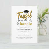 Afstuderen 2025 Tassel Worth Hassle Party Kaart (Staand voorkant)