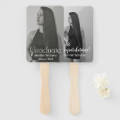 afstuderen 2025 ,Twee foto's Modern Script Eenvoud Handwaaier (Voorkant en achterkant)