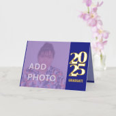 afstuderen 2025 Uitnodiging Opgevouwen Folie Kaart (Orchidee)