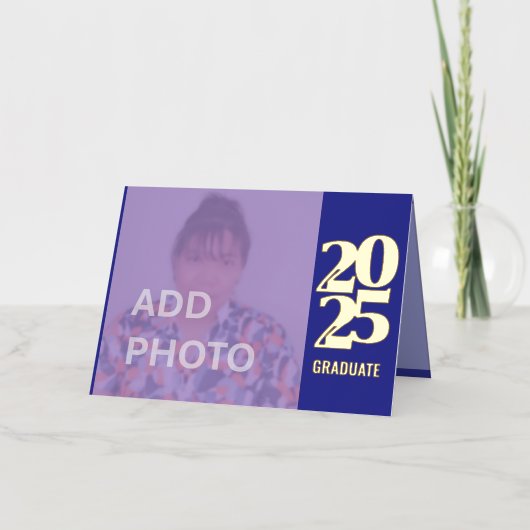 afstuderen 2025 Uitnodiging Opgevouwen Folie Kaart (Voorkant)