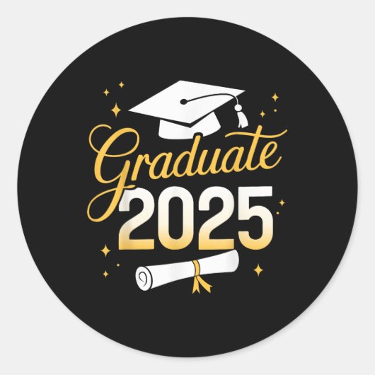 Afstuderen 2025 voor CL van 2025 Afstuderen Ronde Sticker (Voorkant)