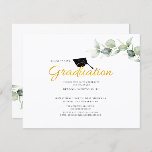 Afstuderen 2025 Waterverf Afstudeerder Uitnodiging (Voorkant / Achterkant)