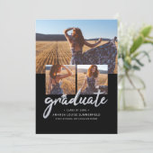 Afstuderen 2025 Zwart Script Afstudeerder Fotocoll Aankondiging (Staand voorkant)