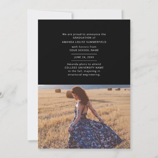 Afstuderen 2025 Zwart Script Afstudeerder Fotocoll Aankondiging (Achterkant)