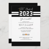 Afstuderen 2025 Zwart Wit Minimalistisch Afstudeer Kaart (Voorkant / Achterkant)