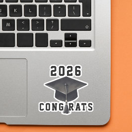 Afstuderen 2025 Zwart Wit pet Gefeliciteerd Sticker