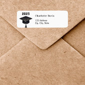 Afstuderen 2025 zwart wit pet retouradres etiket