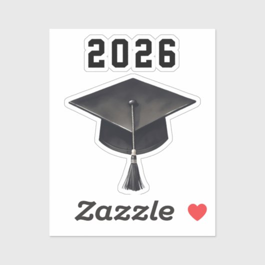 Afstuderen 2025 zwart wit pet sticker (Vel)