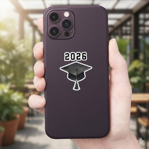 Afstuderen 2025 zwart wit pet sticker