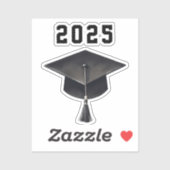Afstuderen 2025 zwart wit pet sticker (Vel)