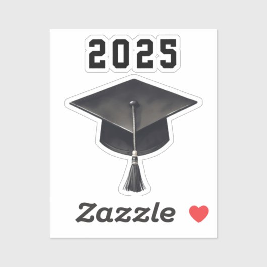 Afstuderen 2025 zwart wit pet sticker (Vel)