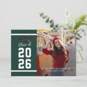 Afstuderen 2026 Afstudeerfoto Groen en Wit Aankondiging (Staand voorkant)
