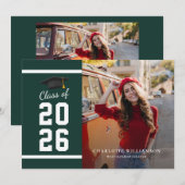 Afstuderen 2026 Afstudeerfoto Groen en Wit Aankondiging (Voorkant / Achterkant)