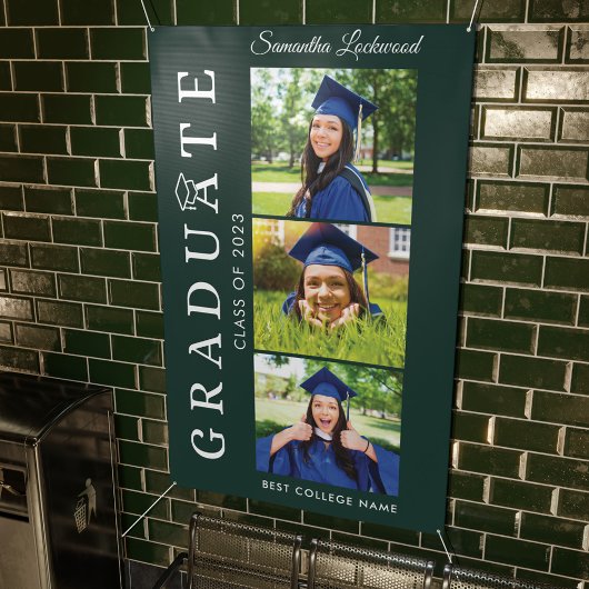 Afstuderen 2026 Afstudeerfoto Groen en Wit Spandoek
