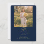 Afstuderen 2026 Afstudeerfoto's Script Navyblauw Aankondiging (Achterkant)