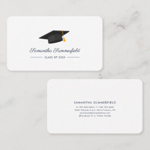Afstuderen 2026 Elegante Script Afstudeer Contactkaartje