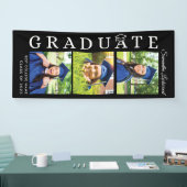 Afstuderen 2026 Foto Collage Zwart en Wit Afgestud Spandoek (Beurs)