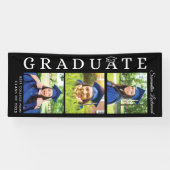 Afstuderen 2026 Foto Collage Zwart en Wit Afgestud Spandoek (Horizontaal)