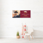 Afstuderen 2026 Foto Grad Cap Bordeaux Spandoek (Insitu)