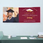 Afstuderen 2026 Foto Grad Cap Bordeaux Spandoek (Beurs)